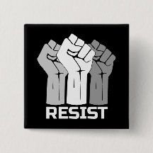 Résister avec le poing - en blanc bouton 0002