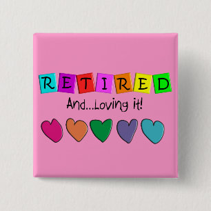 Macaron Carré 5 Cm "Retiré et l'aimant" T-shirts et cadeaux