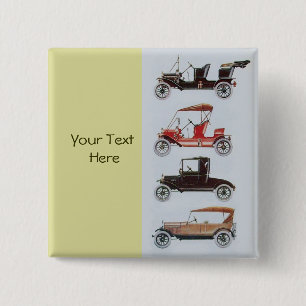 Macaron Carré 5 Cm RETRO CARS 2- Auto repair automotive ,yellow