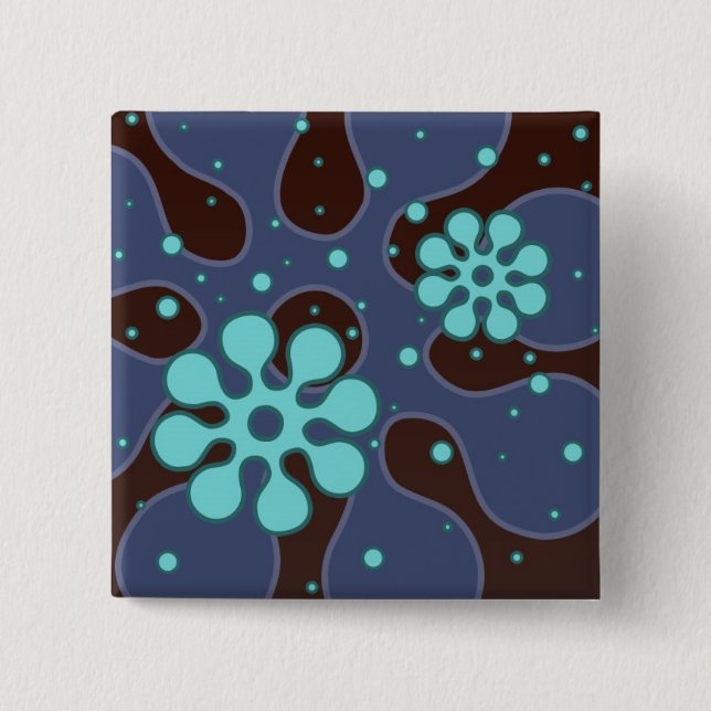 Macaron Carré 5 Cm retroflakesstickerBlue (Devant)