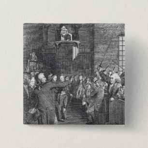 Macaron Carré 5 Cm Réunion municipale de M'Fingal', par John Trumbal