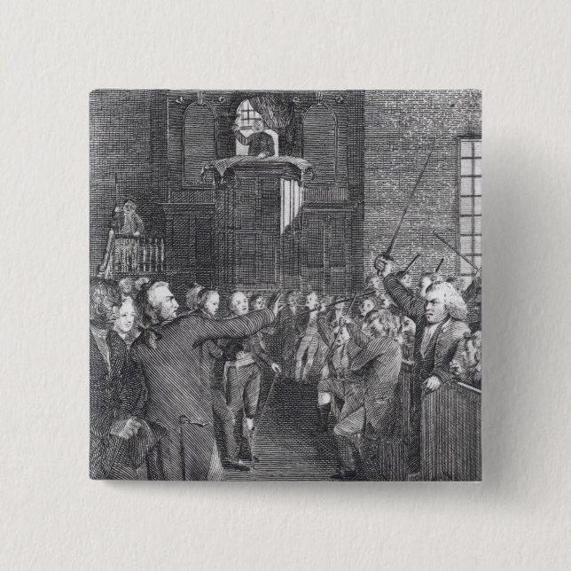 Macaron Carré 5 Cm Réunion municipale de M'Fingal', par John Trumball (Devant)