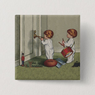 Macaron Carré 5 Cm Réveillez-vous son joli enfant de Noël