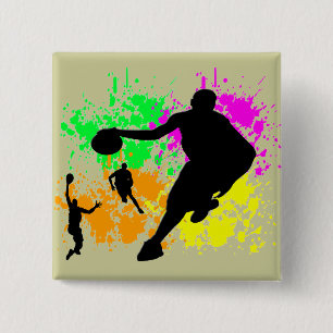 Macaron Carré 5 Cm Rêves de basket-ball