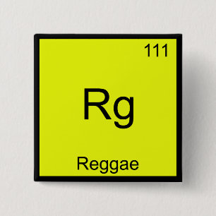 Macaron Carré 5 Cm Rg - Reggae T-shirt symbole d'élément de chimie dr