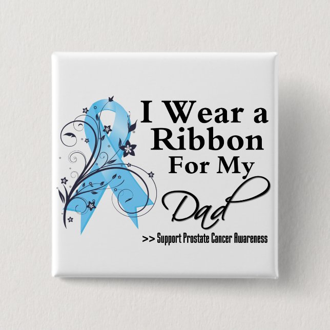 Macaron Carré 5 Cm Ribbon de cancer de la prostate papa (Devant)