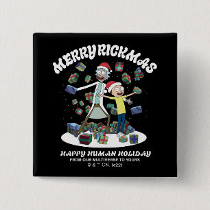 Macaron Carré 5 Cm Rick et Morty Joyeux Rickmas présents