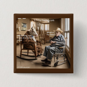 Macaron Carré 5 Cm Rick London Retraite Far Side Cow Aime À Braquer