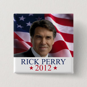Macaron Carré 5 Cm Rick Perry 2012 pour le bouton de pinback de