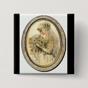 Macaron Carré 5 Cm Robe de mariage vintage Épouse victorienne / Bouto