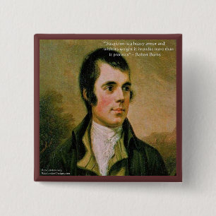 Macaron Carré 5 Cm Robert Burns & Célèbre Citation de Soupçon