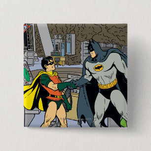 Macaron Carré 5 Cm Robin Et Batman Handshake