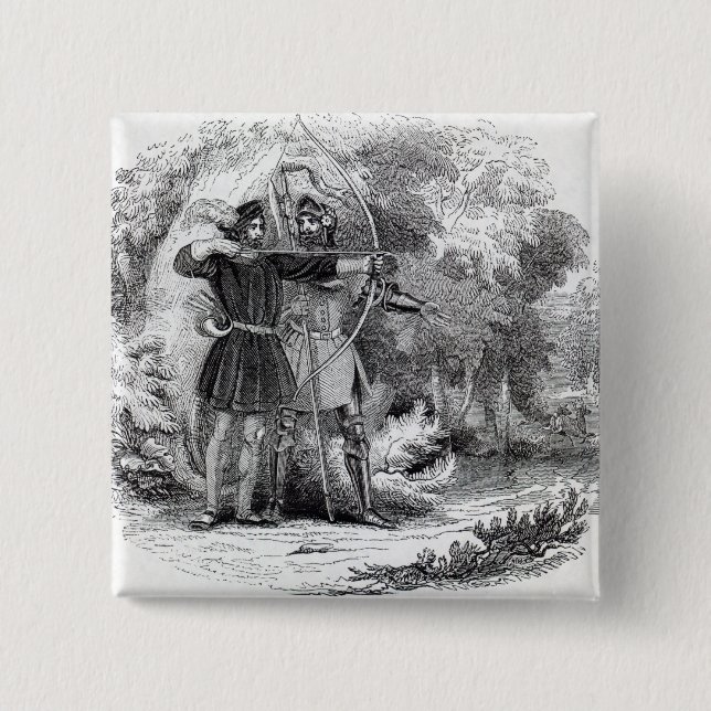 Macaron Carré 5 Cm Robin Hood et petit John (Devant)