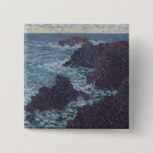 Macaron Carré 5 Cm Roches de Claude Monet   au Belle-Ile, la côte