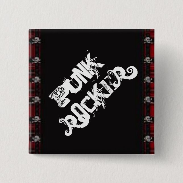 Macaron Carré 5 Cm Rocker punk (Devant)