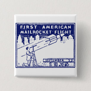 Macaron Carré 5 Cm Rocket Mail américain 1935