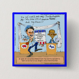 Macaron Carré 5 Cm Romney essaie des Zingers sur Obama Drôle Drôle Ca