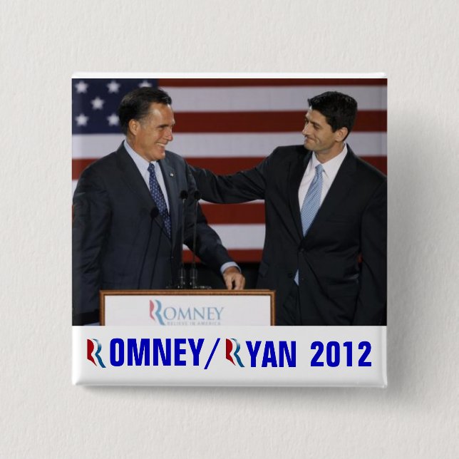 Macaron Carré 5 Cm Romney/Ryan 2012 (Devant)