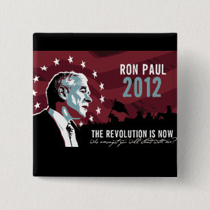 Macaron Carré 5 Cm Ron Paul la révolution est maintenant bouton