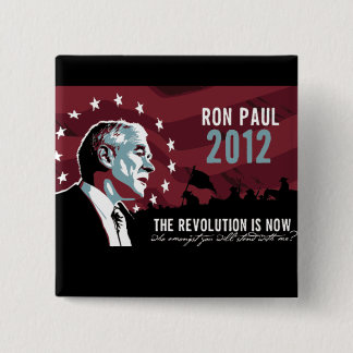 Macaron Carré 5 Cm Ron Paul la révolution est maintenant bouton