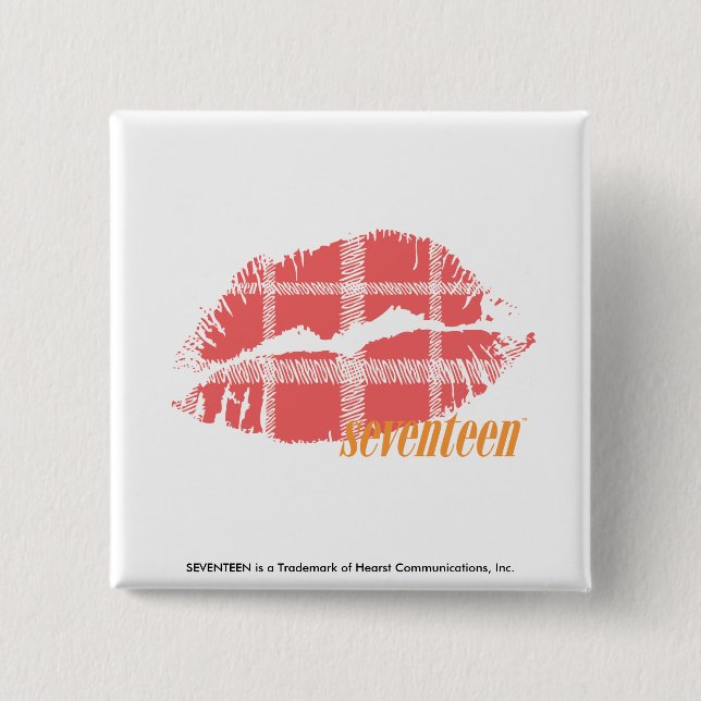 Macaron Carré 5 Cm Rose de plaid (Devant)