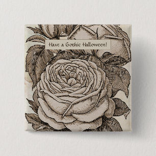 Macaron Carré 5 Cm Rose gothique victorien d'Halloween vintage à Sepi