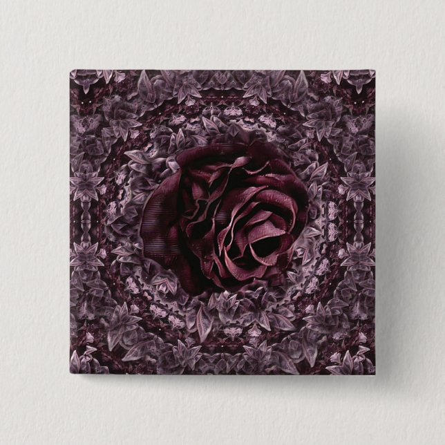 Macaron Carré 5 Cm Rose Mandala (Devant)