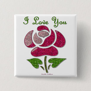 Macaron Carré 5 Cm Rose Pochoir Rose Je T'aime