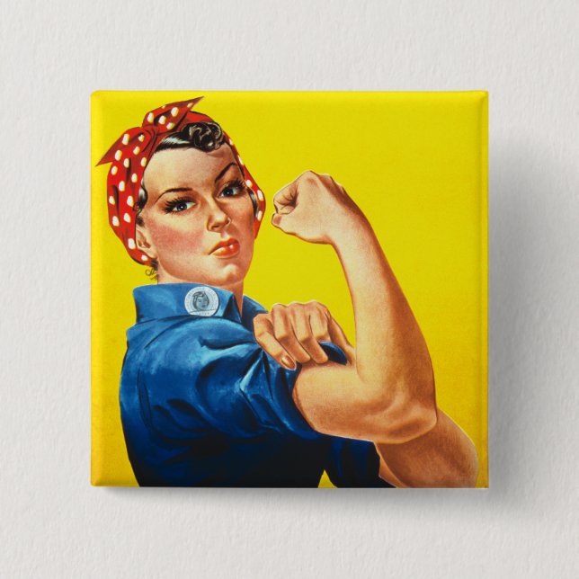 Macaron Carré 5 Cm Rosie la riveteuse (Devant)