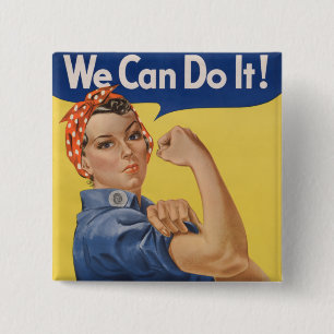Macaron Carré 5 Cm Rosie le Riveter : Une femme forte pour l'autonomi
