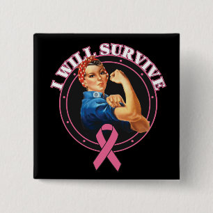 Macaron Carré 5 Cm Rosie le rivoir je survivrai au cancer du sein