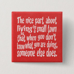 MACARON CARRÉ 5 CM ROUGE BLANC FUNNY PETITE VILLE DIRE CITE HUMOUR LA