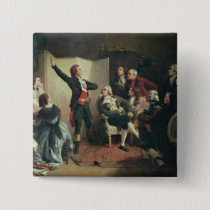 Macaron Carré 5 Cm Rouget de Lisle chantant le Marseillaise