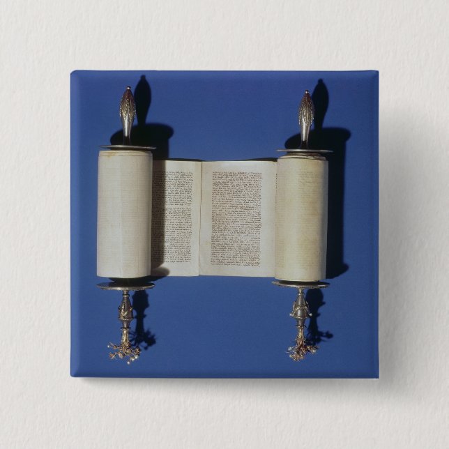 Macaron Carré 5 Cm Rouleau miniature de Torah, 1765 (Devant)