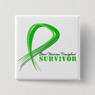 Macaron Carré 5 Cm Ruban agité - Survivant de la greffe de moelle oss