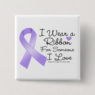 Macaron Carré 5 Cm Ruban Cancer général Quelqu'un que j'aime