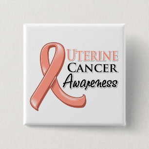 Macaron Carré 5 Cm Ruban de sensibilisation au cancer utérin