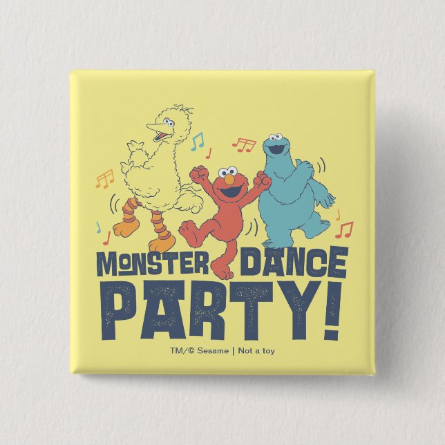 Macaron Carré 5 Cm Rue Sésame | Monster Dance Party (Devant)