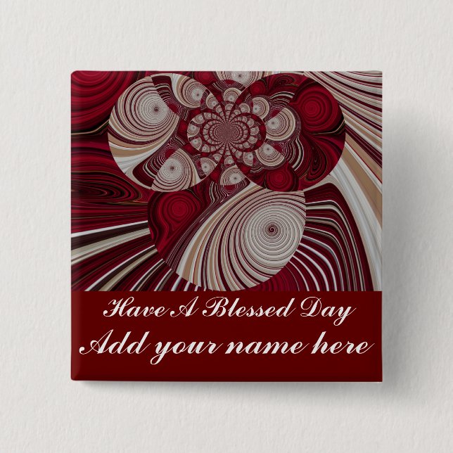 Macaron Carré 5 Cm Rythme_ (Devant)