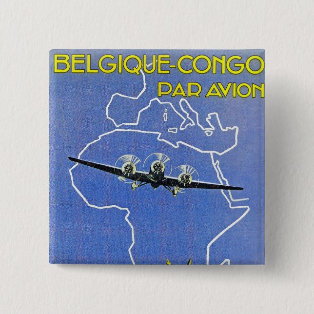 Macaron Carré 5 Cm Sabena ~ Belgique Congo (Devant)