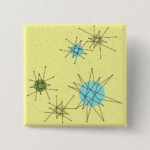 Macaron Carré 5 Cm Sac fourre-tout Motif de Starburst atomique jaune