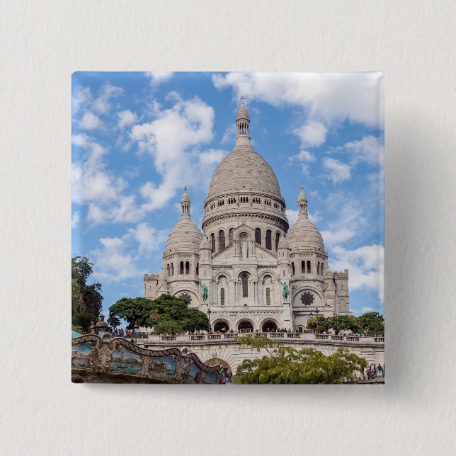 Macaron Carré 5 Cm Sacré Coeur sur Montmartre - Paris, France (Devant)