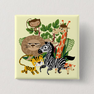 Macaron Carré 5 Cm Safari animal