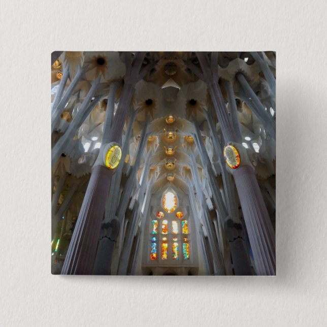 Macaron Carré 5 Cm Sagrada Familia.Intérieur (Devant)