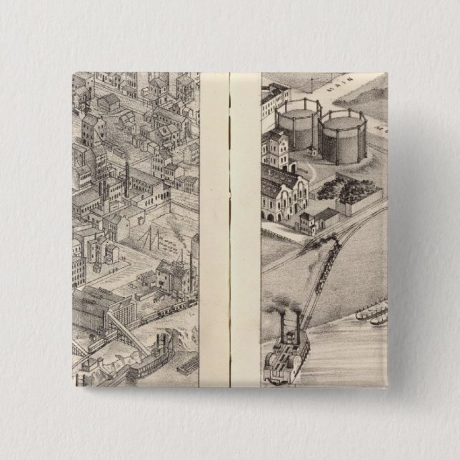 Macaron Carré 5 Cm Saint-Louis, Missouri 2 (Devant)