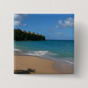 Macaron Carré 5 Cm Saint Lucia Beach Paysage tropical