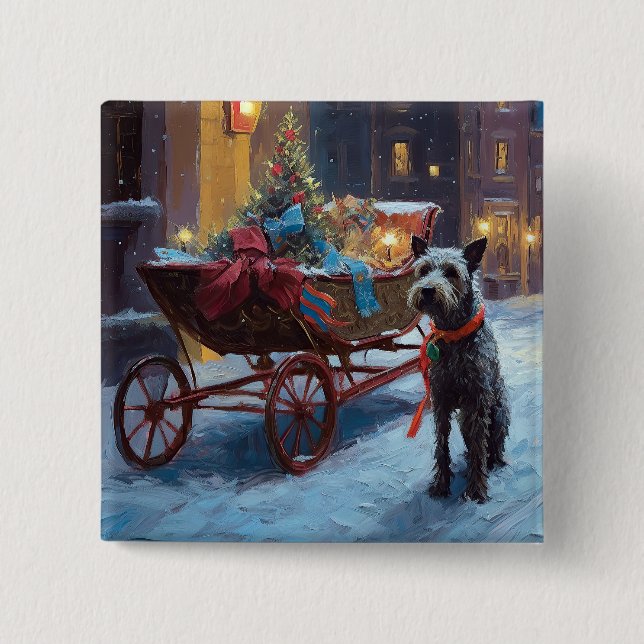 Macaron Carré 5 Cm Saison de Noël de Chesapeake (Devant)