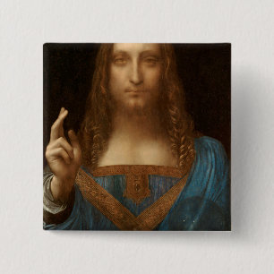 Macaron Carré 5 Cm Salvator Mundi (Sauveur du Monde) (da Vinci)