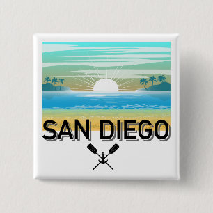 Macaron Carré 5 Cm San Diego Design - Bouton Carré