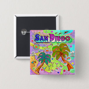 Macaron Carré 5 Cm San Diego Vacation Target Button
